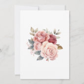 Rustiek Roze Rose Greenery verlaat Vrijgezellenfee Kaart (Achterkant)