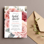 Rustiek Roze Rose Greenery verlaat Vrijgezellenfee Kaart