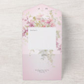 Rustiek Roze Sage Waterverf Bloemen Roze Geen Dine All In One Uitnodiging (Buitenkant)