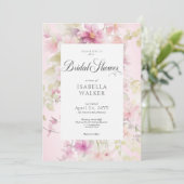 Rustiek Roze & Sage Waterverf Bloemen Vrijgezellen Kaart (Staand voorkant)