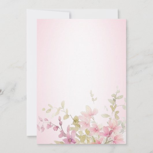 Rustiek Roze & Sage Waterverf Bloemen Vrijgezellen Kaart (Achterkant)