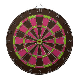 Rustiek roze vintage, limoengroen en bruin leer dartbord
