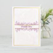 Rustiek Roze Waterverf bruiloft Dank u kaart (Staand voorkant)