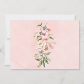 Rustiek Roze Waterverf Pioen Repetitie Diner Kaart (Achterkant)