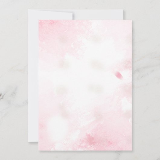 Rustiek Roze Waterverf Wildflower Save the Date (Achterkant)