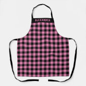 Rustiek Roze Zwart Buffel Plaid Aangepaste Vakanti Schort (Voorkant)