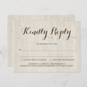 Rustiek RSVP-Briefkaart Uitnodiging Briefkaart (Voorkant / Achterkant)