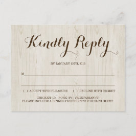 Rustiek RSVP-Briefkaart Uitnodiging Briefkaart