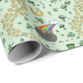 Rustiek S Patroon Groen Iers Shamrocks St Patricks Cadeaupapier (Rol Hoek)