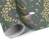 Rustiek S Patroon Groen Iers Shamrocks St Patricks Cadeaupapier (Rol Hoek)