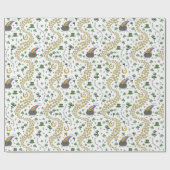 Rustiek S Patroon Wit Iers Shamrocks St Patricks Cadeaupapier (Vlak)