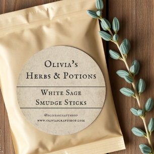 rustiek   Salie Smudge   Productetiketten Ronde Sticker