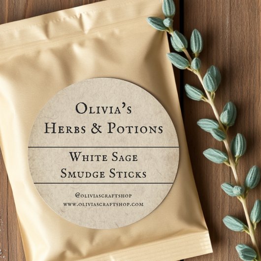 rustiek | Salie Smudge | Productetiketten Ronde Sticker