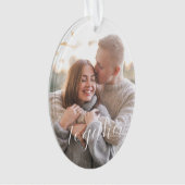 Rustiek Samen 2-zijdige Custom Photo Milestone Ornament (voorkant)