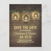 Rustiek save de datum briefkaarten (Voorkant)