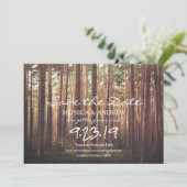 Rustiek Save the Date Bos Tree uitnodiging (Staand voorkant)