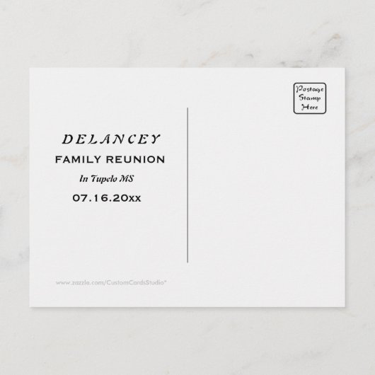 Rustiek Save the Date Family Reunion Briefkaart (Achterkant)