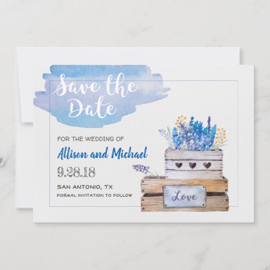 Rustiek Save the Date Kaart (Voorkant)