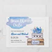 Rustiek Save the Date Kaart (Voorkant / Achterkant)