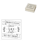 Rustiek Save The Date Lintbruiloft Aankondiging Rubberstempel (Gestempeld)