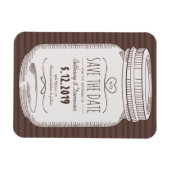 Rustiek Save The Date Magnet Country Mason Jar Magneet (Horizontaal)