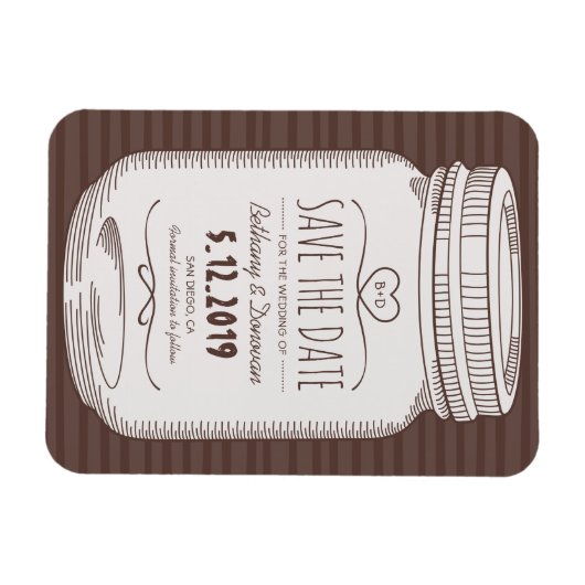 Rustiek Save The Date Magnet Country Mason Jar Magneet (Horizontaal)