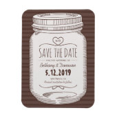 Rustiek Save The Date Magnet Country Mason Jar Magneet (Verticaal)