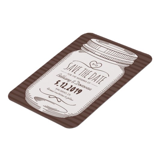 Rustiek Save The Date Magnet Country Mason Jar Magneet (Linkerzijde)