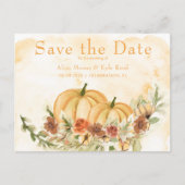 Rustiek Save the Date Pompoen Bruiloft En Aankondigingskaart (Voorkant)