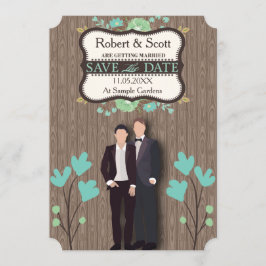 Rustiek Save the Date, Twee Grooms Date