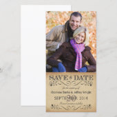 Rustiek Save The Date Wedding Fotokaarten (Voorkant / Achterkant)