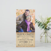 Rustiek Save The Date Wedding Fotokaarten (Staand voorkant)