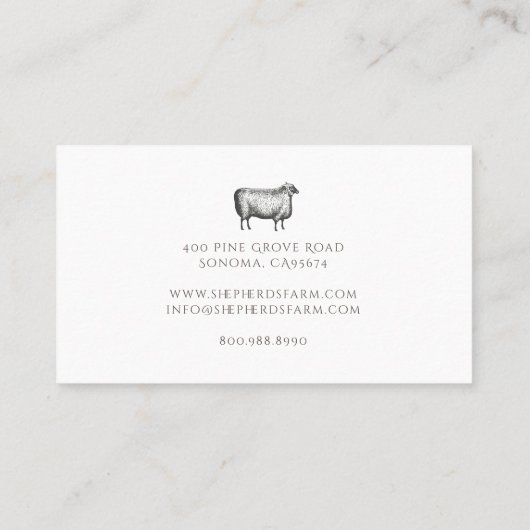 Rustiek Schaap Boerderij Visitekaartje (Achterkant)