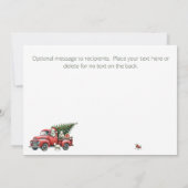 Rustiek Schaap Rode Vrachtwagen thema Feestdagenkaart (Achterkant)