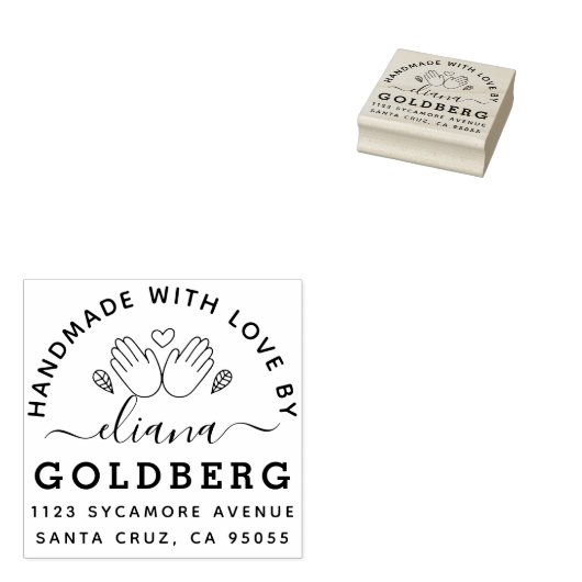 Rustiek Schattig Handgemaakt Met Liefde Arts & Cra Rubberstempel (Gestempeld)