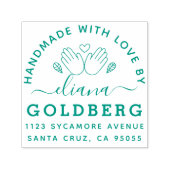 Rustiek Schattig Handgemaakt Met Liefde Arts & Cra Zelfinktende Stempel (Design)