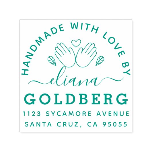 Rustiek Schattig Handgemaakt Met Liefde Arts & Cra Zelfinktende Stempel (Design)