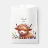 Rustiek Schattige Baby Highland Koe Baby shower Bedankzakje (Voorkant)