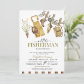 Rustiek Schattige Little Fisherman Baby shower Kaart (Staand voorkant)