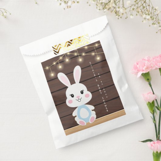 Rustiek Schattige Witte Bunny Baby shower Bedankzakje (Gezegeld)