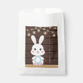 Rustiek Schattige Witte Bunny Baby shower Bedankzakje (Voorkant)