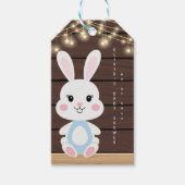 Rustiek Schattige Witte Bunny Baby shower Cadeaulabel (Voorkant)