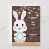 Rustiek Schattige Witte Bunny Baby shower Kaart (Voorkant)