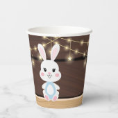 Rustiek Schattige Witte Bunny Baby shower Papieren Bekers (Achterkant)