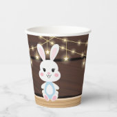 Rustiek Schattige Witte Bunny Baby shower Papieren Bekers (Voorkant)