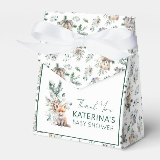 Rustiek Schattige Woodland Animals Baby shower Dan Bedankdoosjes (Voorkant Zijde)
