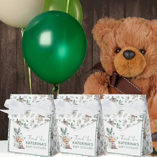 Rustiek Schattige Woodland Animals Baby shower Dan Bedankdoosjes