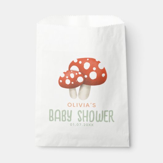 Rustiek Schattige Woodland Mushroom Baby shower Bedankzakje (Voorkant)