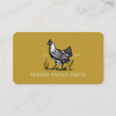 Rustiek  Schets Boerderij Hen Mosterd Goud Geel Visitekaartje (Voorkant)