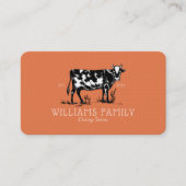 Rustiek  Schets Boerderij Zuivel Koe Verbrand Sina Visitekaartje (Voorkant)